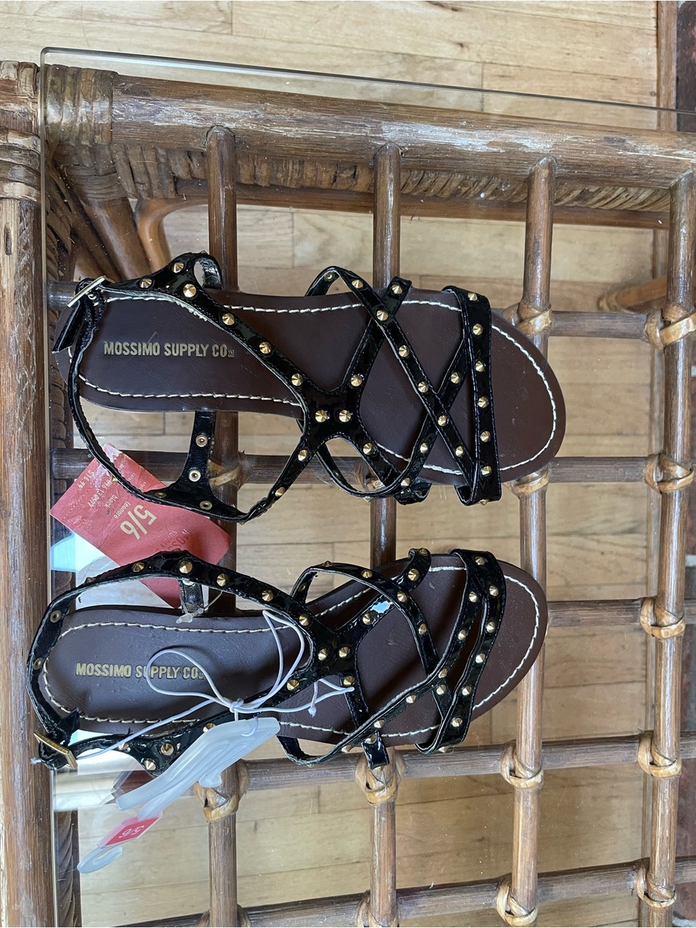 Mossimo Supply Co. Black Studded Crisscross Sandals